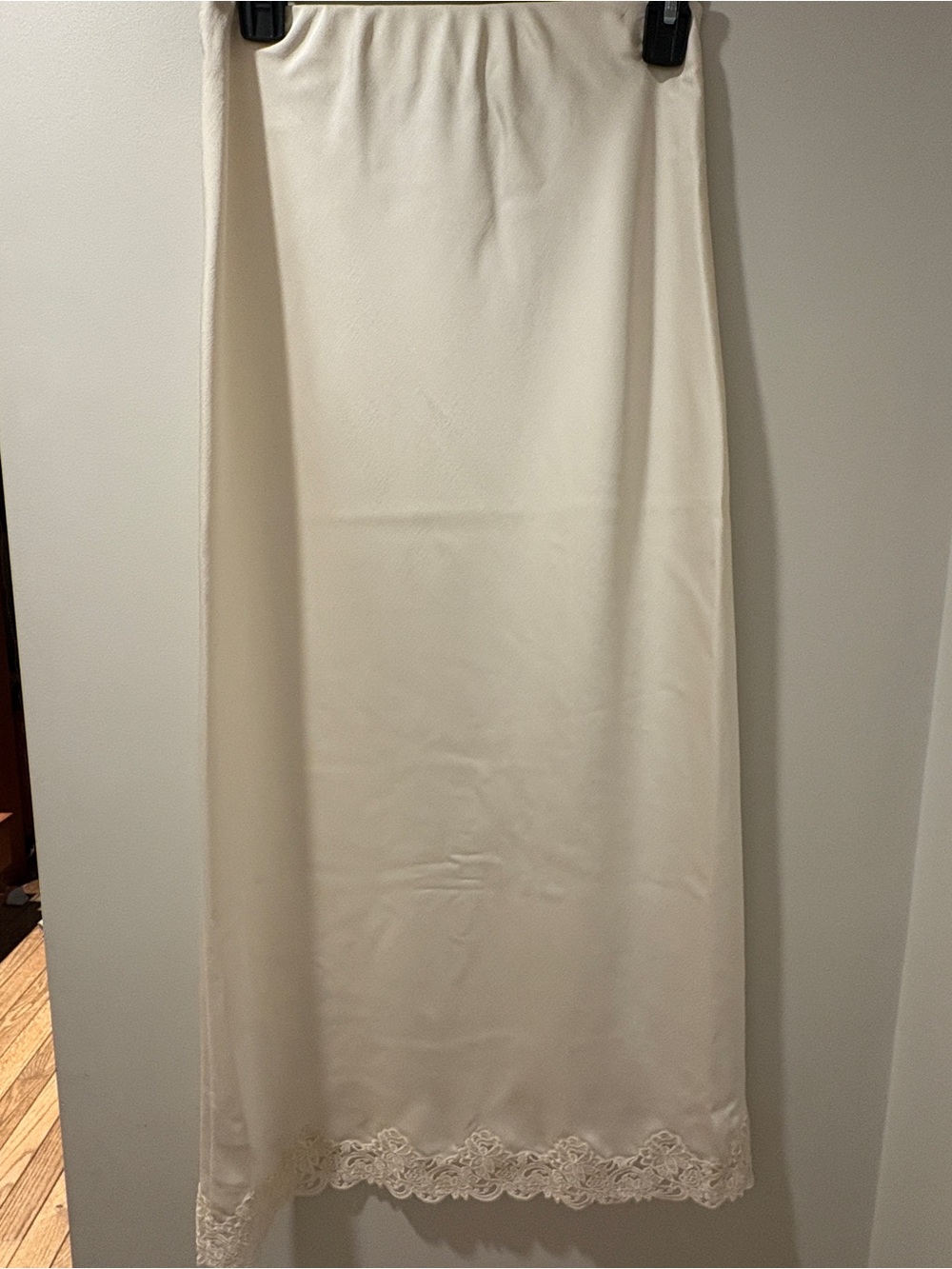 LoveShackFancy Cream Lace-Trim Maxi Skirt